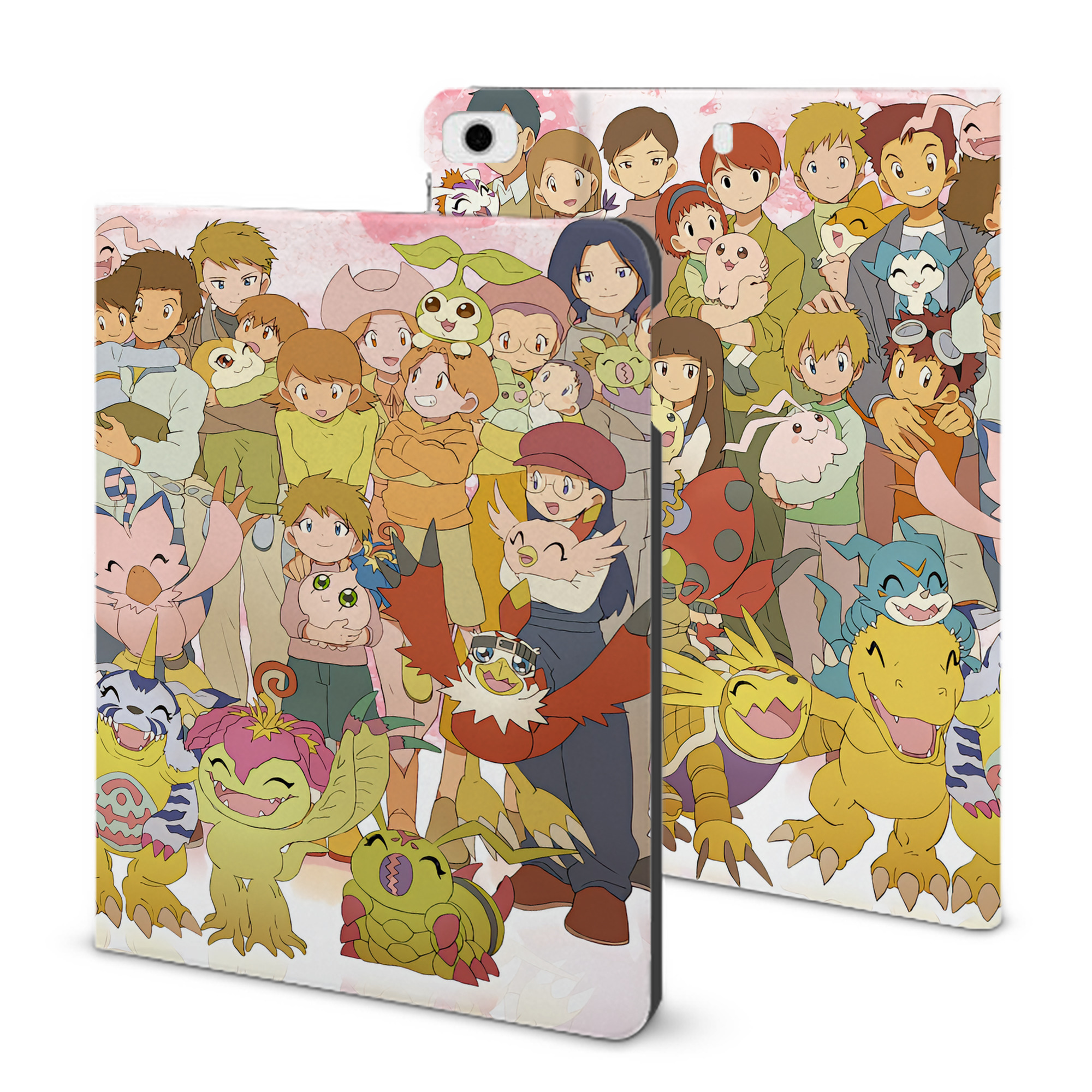 （画像用） Digimon デジタルモンスター/デジモン IPad ケース ブック型 PUレザー TPU 耐衝撃 軽量 薄型 ペン収納なし 全面保護 IPad 各モデル対応